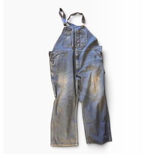 Big Smith Mens Denim Bib Overalls Light Wash Workwear Utility 42x28